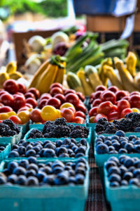 blackberries and fruit at the farmers market